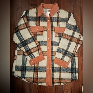 Fall Flannel Jacket trimmed in corduroy